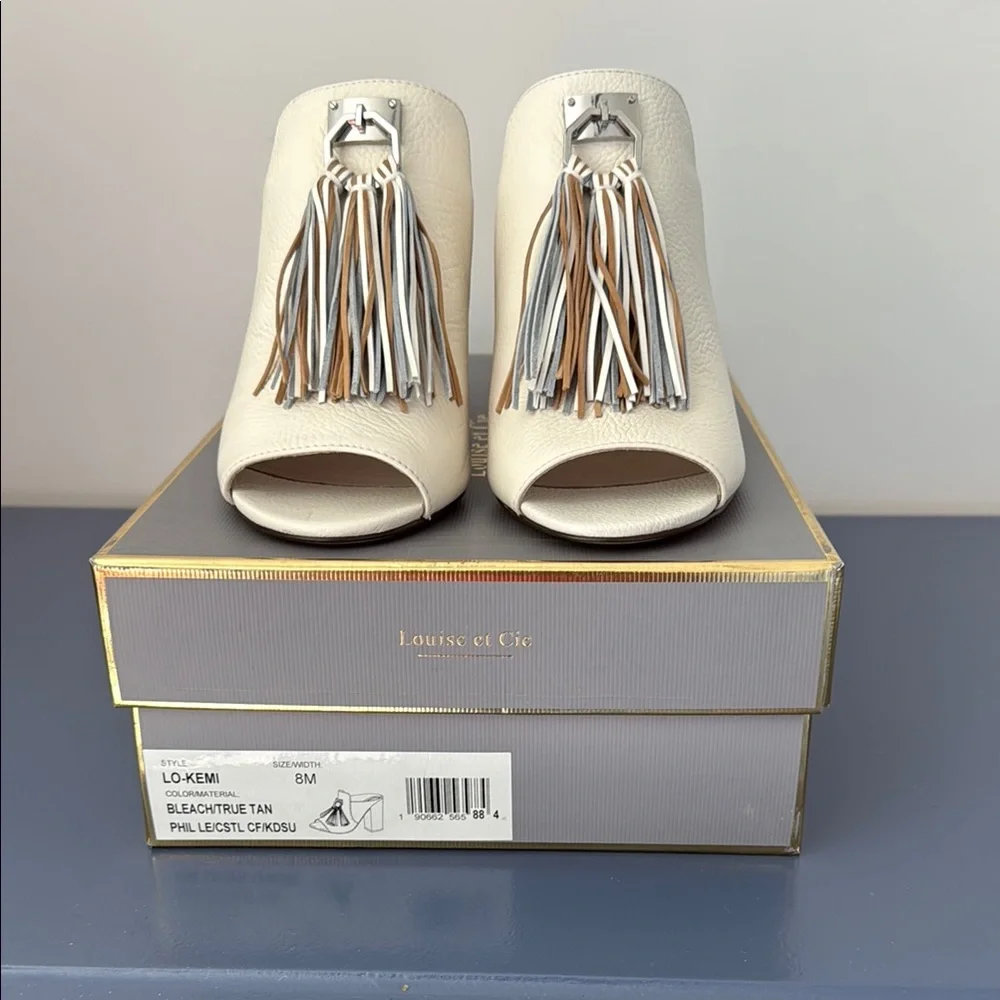 “LOUISE et CIE” Lokemi BEAUTIFUL Cream Leather Mule - Picture 2 of 6